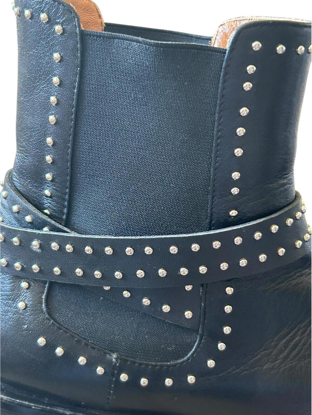 Givenchy Studded Biker Boots Black Leather Harness Moto EU 38/ US 7.5 - Picture 14 of 15